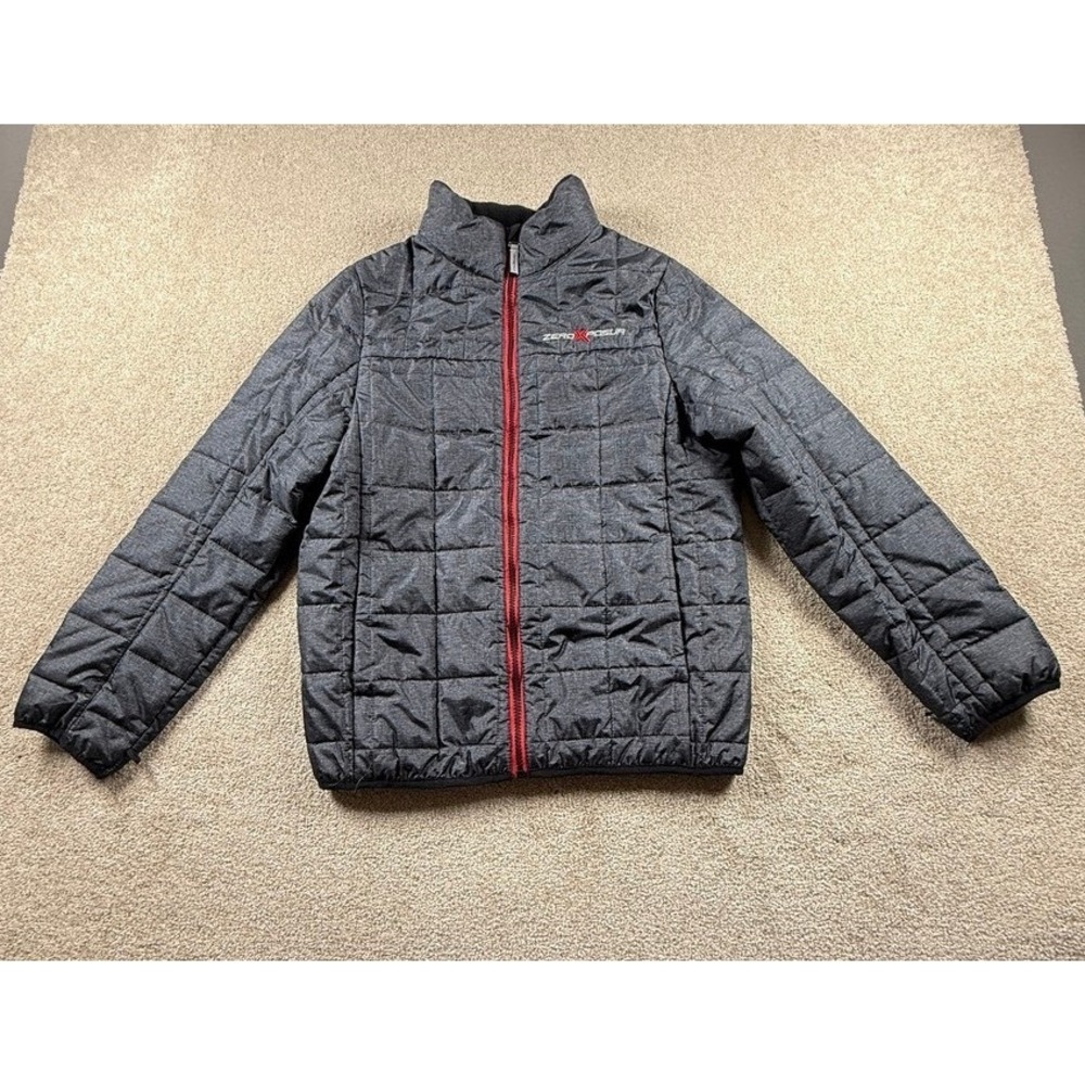 ZeroXposur Girls L 14/16 Gray Puffer Jacket‎ Quilted Lightweight Fleece Lined